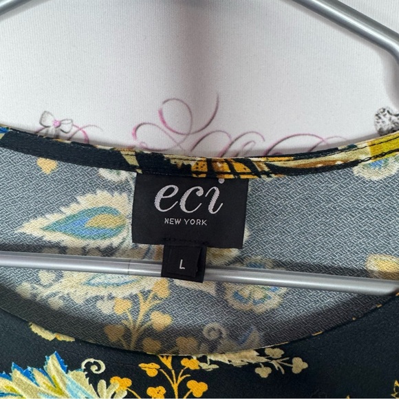 ECI New York dress bell bottom sleeve flare tie up bow ribbon 🎀 waist ruffle hem - Picture 7 of 13